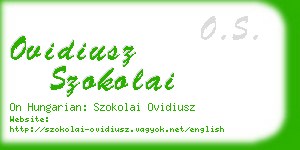 ovidiusz szokolai business card